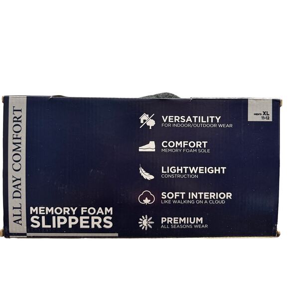 Haggar Mens Clog Slippers Size XL 11-12 Gray Felt Memory Foam Lightweight New - Picture 2 of 10